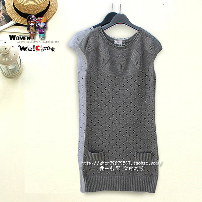 Autumn Women exquisite design knitted long wool knit dress
