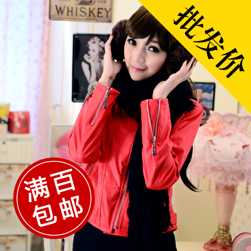 Autumn women's end of a single leather clothing short jacket
