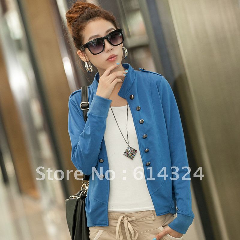 Autumn women's short jacket female spring and autumn slim stand collar cardigan casual outerwear female