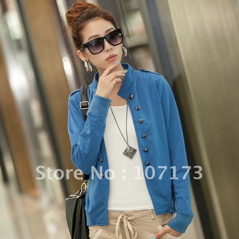 Autumn Women's Short Jacket Slim Stand Collar Cardigan Casual Outerwear