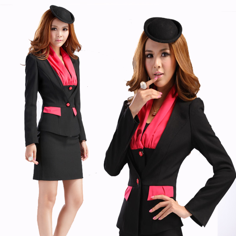 Autumn work wear women's set beauty services formal work wear slim suit professional skirt