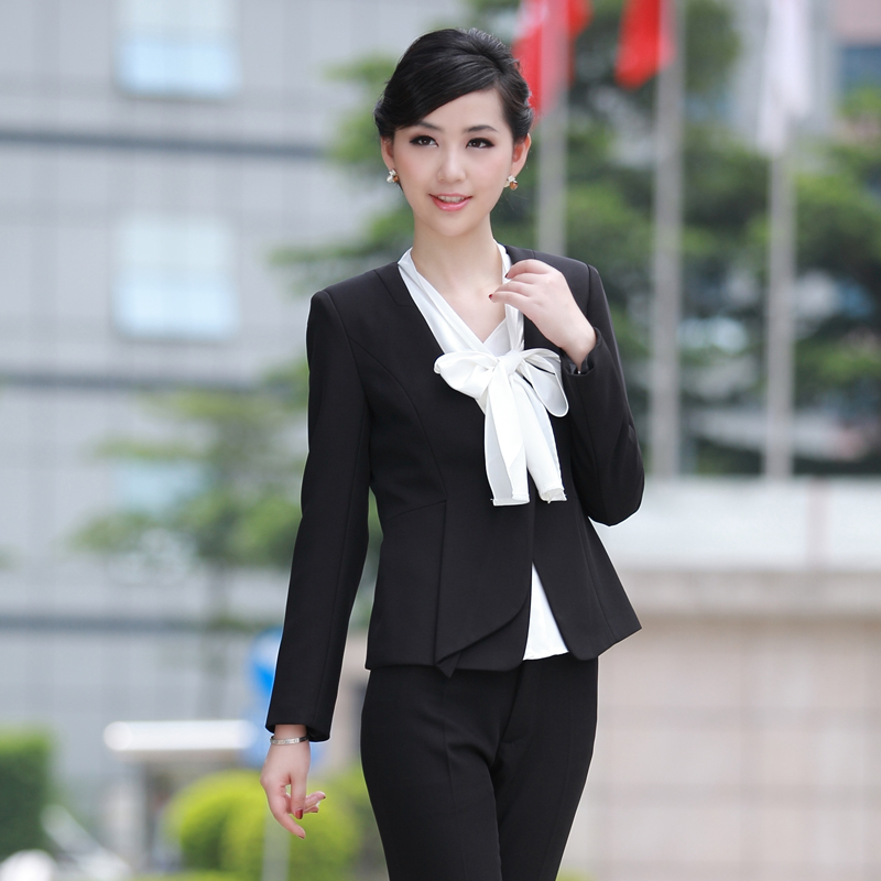 Autumn work wear women's set fashion formal female slim suit 1290