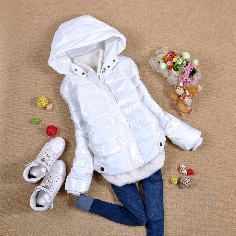 AYILIAN 2012 thickening thermal glossy hoodie solid color preppy style short design down coat female