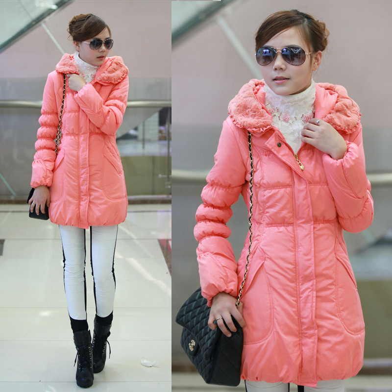 AYILIAN winter 2012 medium-long down coat female slim outerwear with a hood