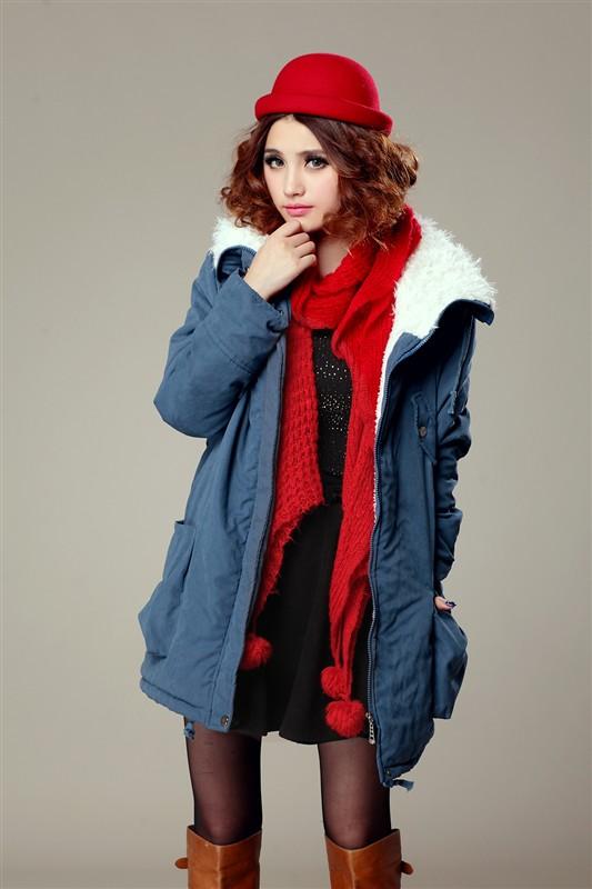 Az06 2012 winter plus size clothing berber fleece large lapel loose wadded jacket cotton-padded jacket outerwear 0.78