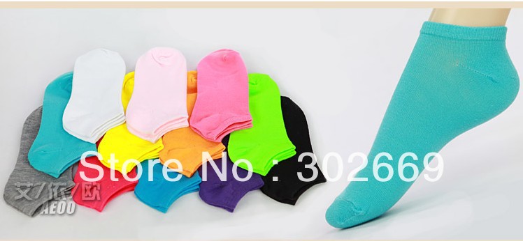 B-010 Women's cotton short socks Lady's warm boat socks Candy colour 24 pairs/lot  free shipping
