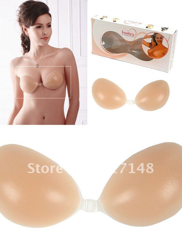 B001 Free Shipping Silicone Nude Invisible Bra for Strapless Dress Free Bra