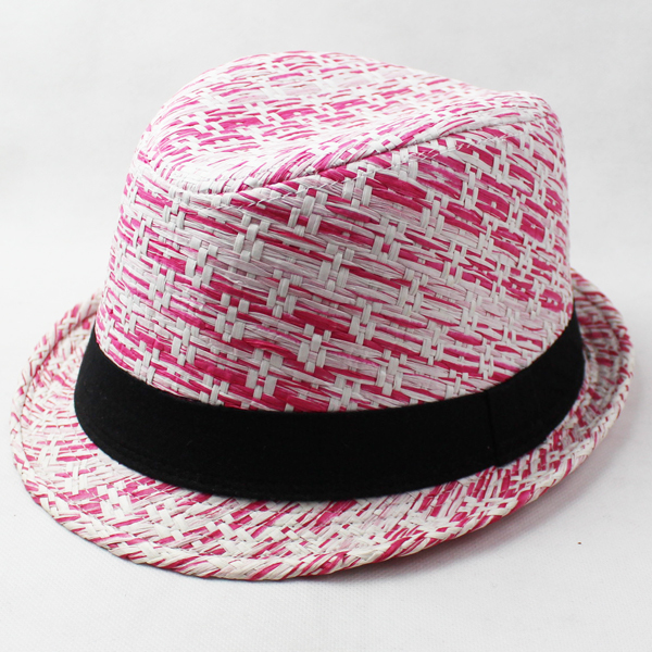 B12006 summer eco-friendly strawhat women's straw braid hat roll-up hem hat