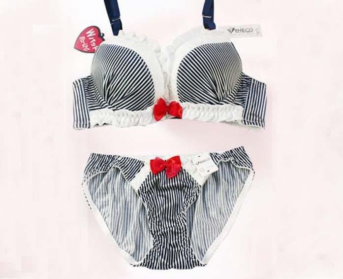 B2015#Sweet sexy bow lace bra set push up cotton pad inserts brassiere fashion underwear set bra sets