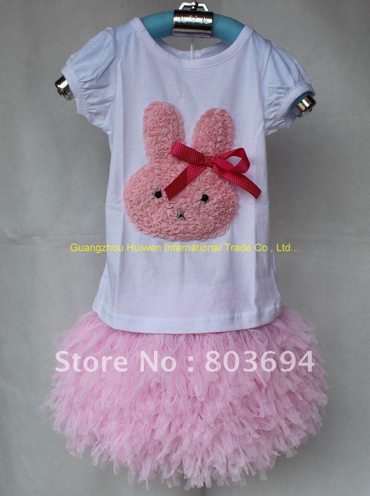 B2w2 2012 Summer best selling, kids clothes children's clothing,100%cotton short sleeved t shirt + skirt set ,5 sets / lot A-81