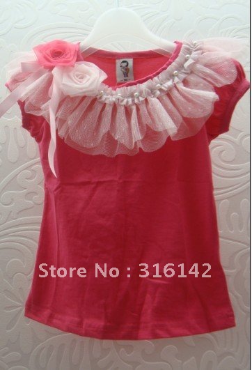 B2W2 Baby Girl's Flower T-Shirt,Chidlren Floral Tops,Kids Cute T-Shirt, Baby Girl's Fashion Costume Free Shipping  A-15