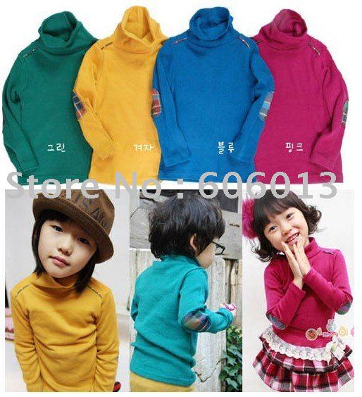 b2w2 Kids candy children clothes long-sleeved high-necked shirt
