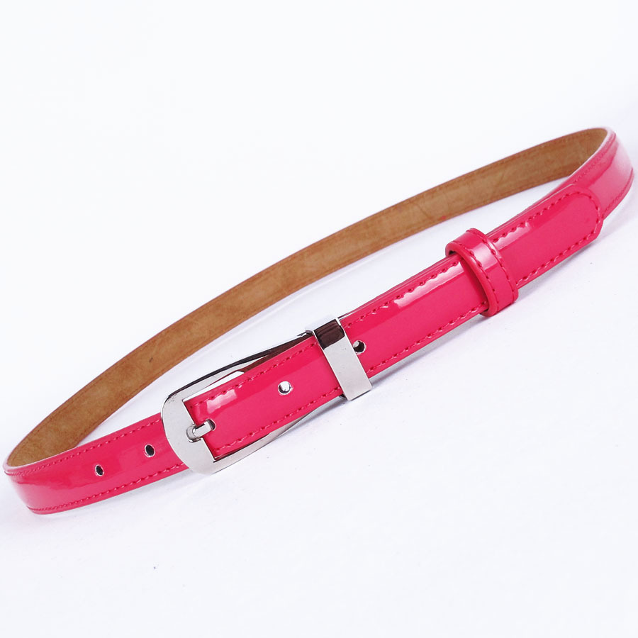 B54 ol genuine leather sewing thread strap women's silver clasp pin buckle tieclasps belt