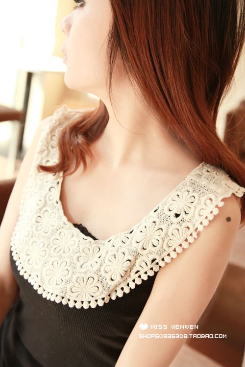 b5Billion purchase of new hollow lace flower collar spliced inner vest cotton backing tape