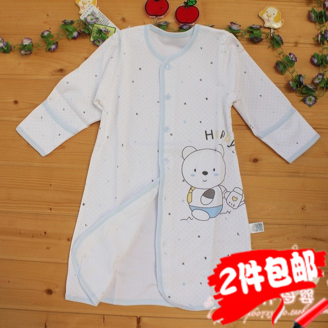 Baby 100% cotton robe baby 100% cotton ecgii sleeping bag sleepwear 90 - 130