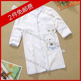 Baby 100% cotton robe baby 100% cotton long-sleeve ecgii sleeping bag sleepwear