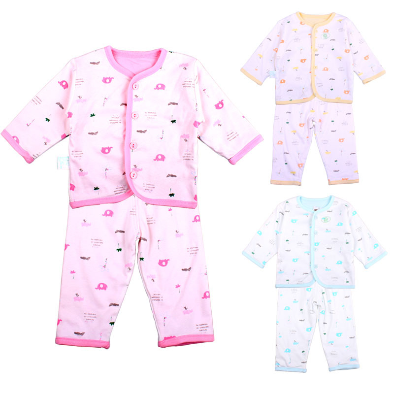 Baby 100% cotton underwear twinset newborn cotton underwear buckle baby top trousers