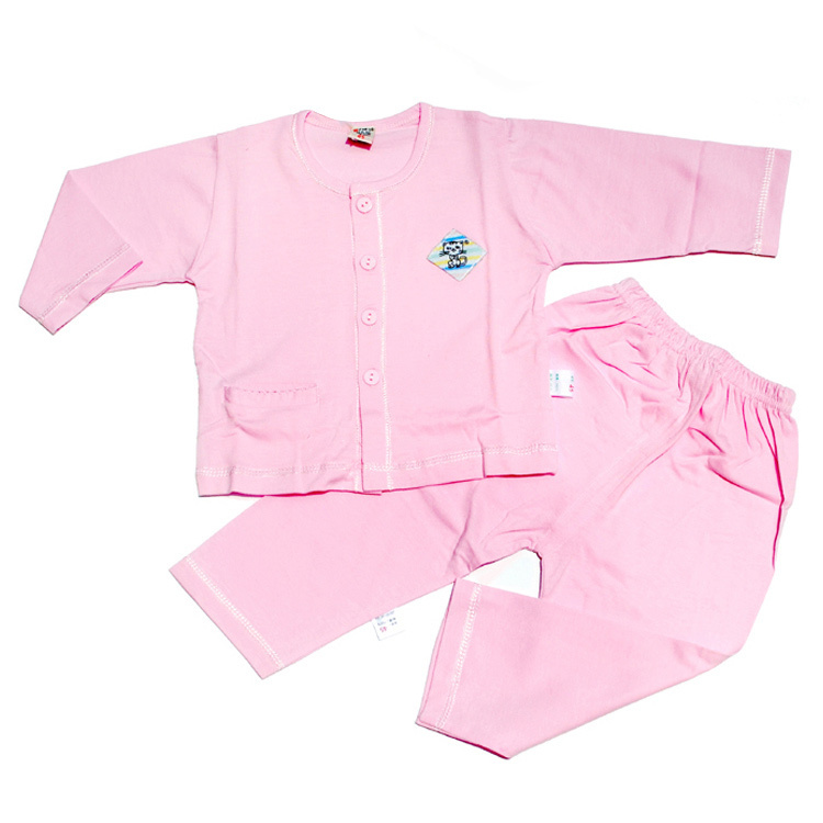 Baby autumn underwear set single face cloth plain 100% cotton dual-use lounge twinset