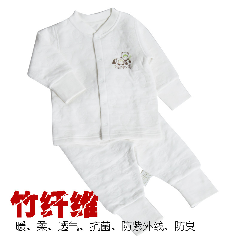 Baby bamboo fibre underwear winter thermal underwear baby bamboo fibre set child hd7152