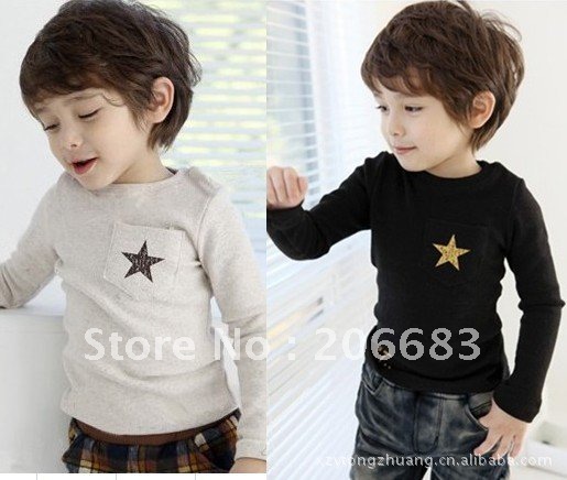 Baby boy Star shirts kids children Clothing Light sanding primer shirt girl shirt h59 10pcs/lot