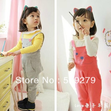 Baby Boys/Girls cat Overall Long Trousers Fashion Kids pants Children overalls High quality baby wear jumpsuit 5pcs/lot CQ-6022