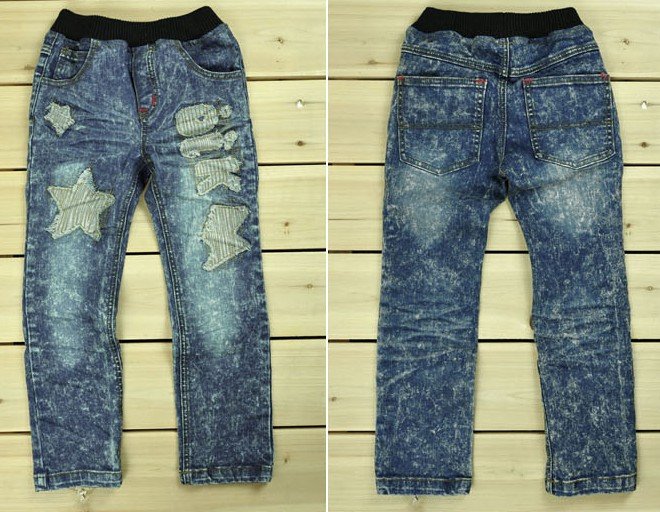Baby Boys & Girls Cutton Fashion Star Tags Jeans Pants Trousers Wholesale 1 Pack 4 Pieces