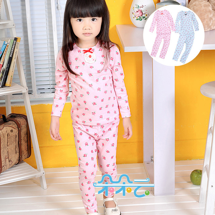 Baby children's clothing autumn small female child long johns set long-sleeve T-shirt trousers tt-523