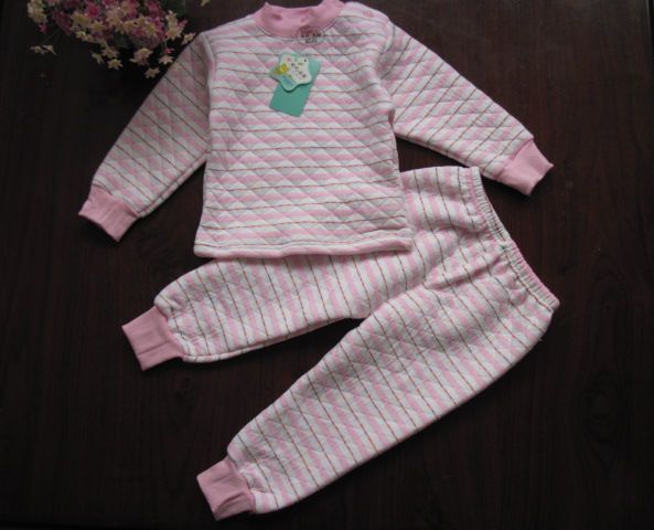 Baby cotton sweater set thickening thermal underwear child winter cotton sweater set