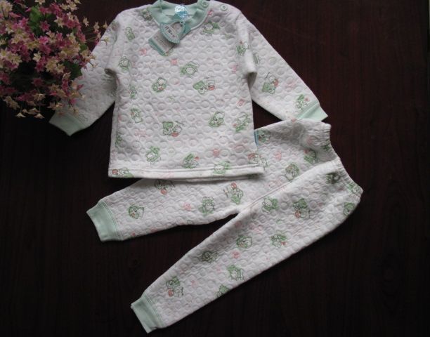 Baby cotton sweater thickening thermal underwear child winter cotton sweater set