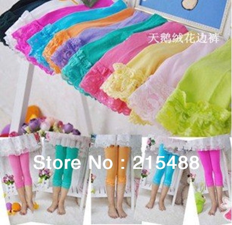 Baby girl velvet legging fashion summer tights kids candy color lace leggings dress socks pants 12pcs/lot free shipping