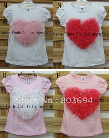Baby Girls' teekids children flower blouse short sleeve t shirt kids top YT -003