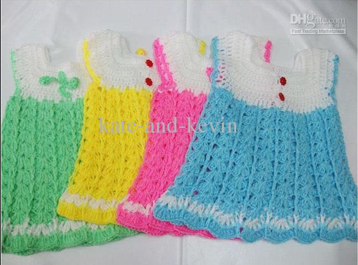 baby hand knitted vest vest dress multicolor