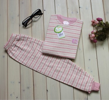 Baby lobster colored cotton spring and autumn thin child 100% cotton underwear set male female child baby sleepwear baby long