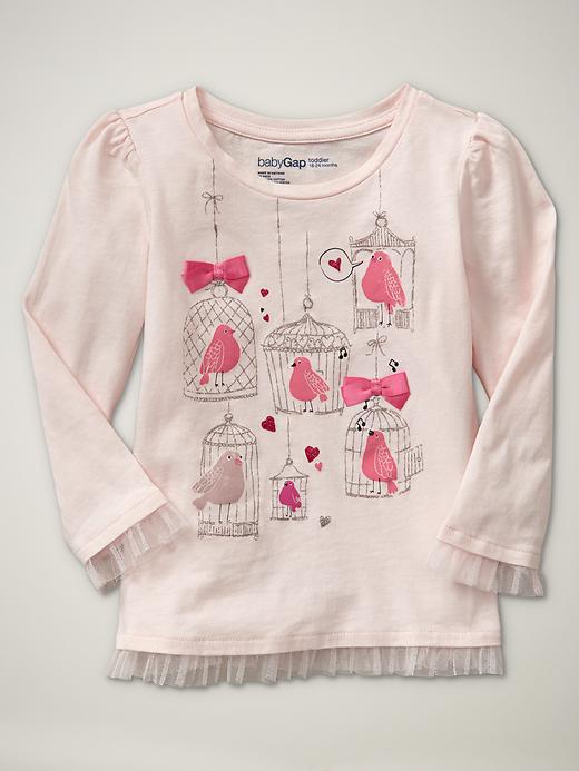 Baby long sleeve shirt good quality Children tee Baby pink top YH-32 pink T-shirt bird