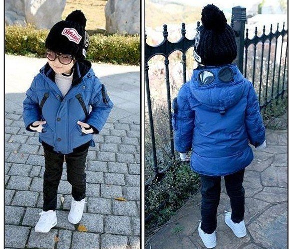 baby pilot glasses parkas kids thick warm winter coat boys girls hooded cotton padded coat children casual outwear top clothes
