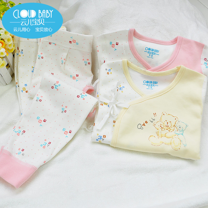 Baby spring and autumn children's clothing newborn lacing 100% cotton underwear infant underwear set tt-584