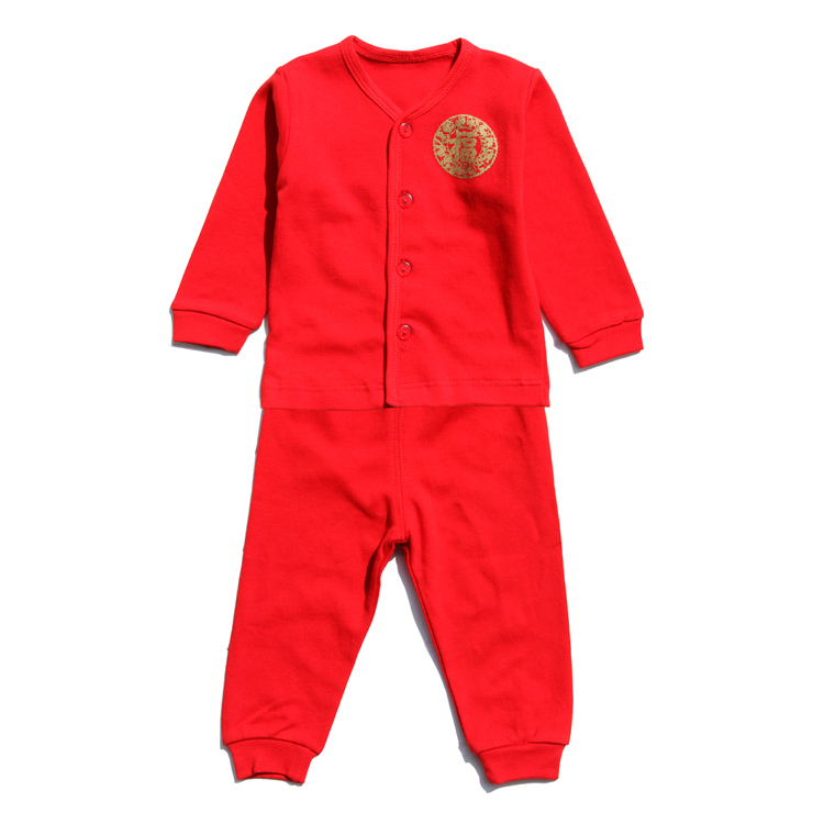 Baby spring newborn underwear 100% cotton baby long johns long johns set 100% cotton ceremonized lucky fuwa