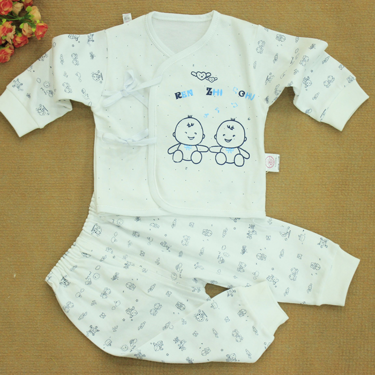 Baby supplies baby newborn 100% cotton lacing underwear set baby 100% cotton autumn and winter clothes