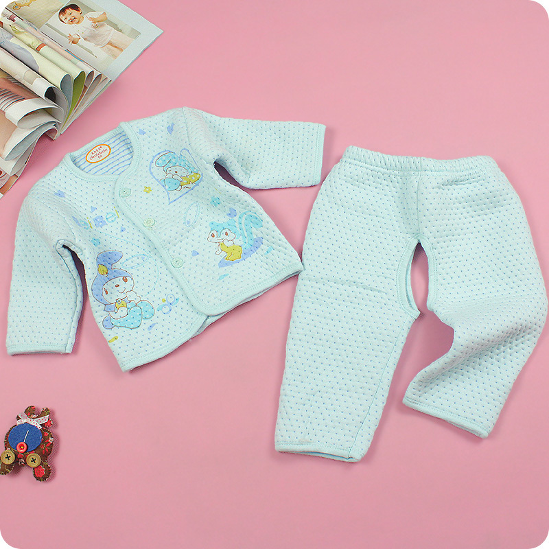 Baby thermal underwear baby underwear 100% cotton set autumn and winter lounge