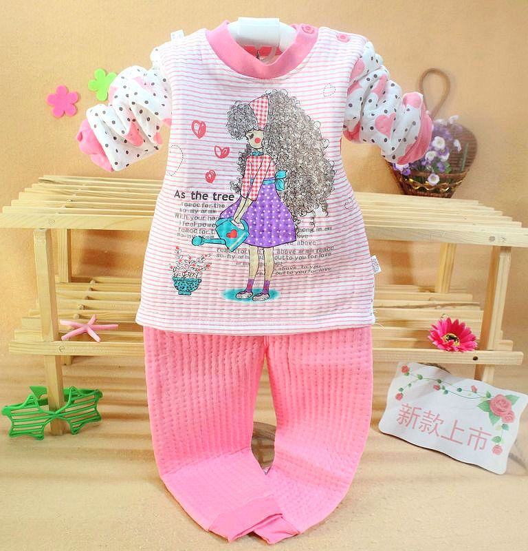 Baby underwear 100% cotton  winter long johns thermal clothing set