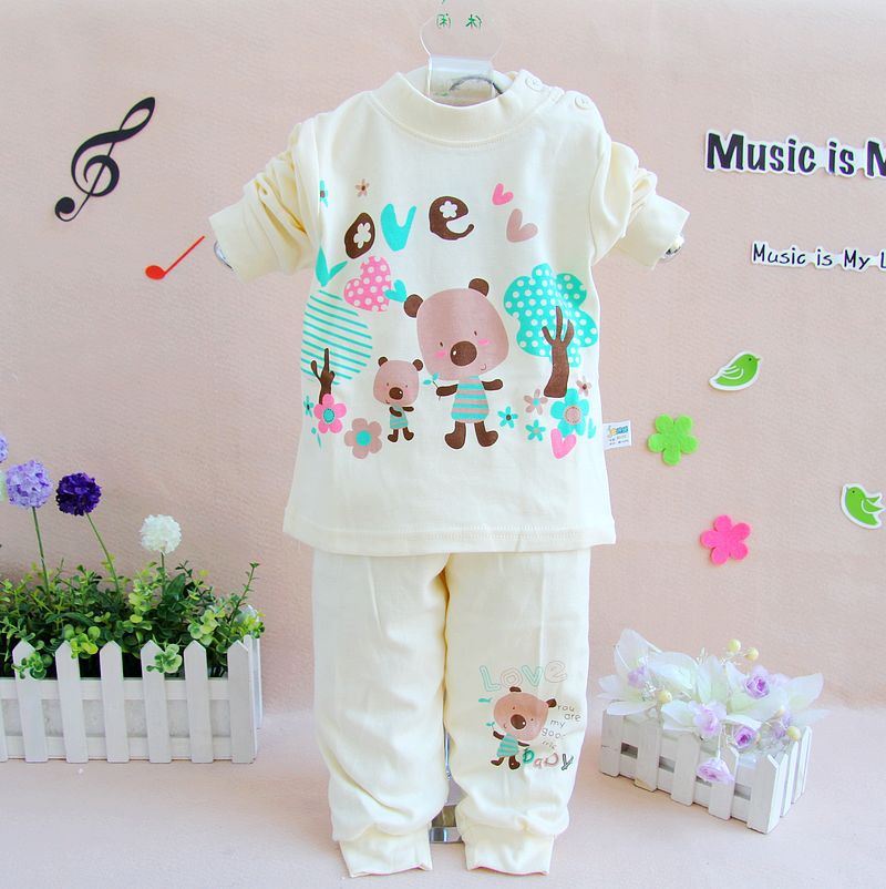 Baby underwear set love bear buckle set male female child underwear