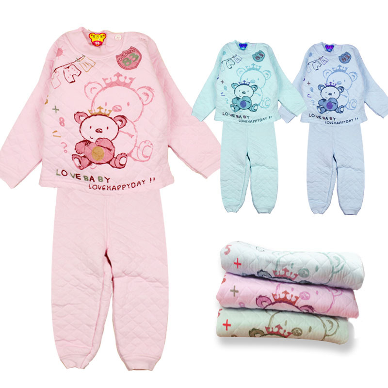 Baby underwear set thickening infant clothes autumn and winter male female child thermal underwear clothing