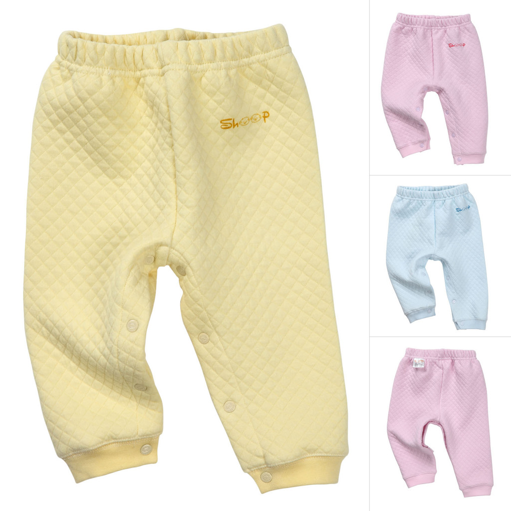 Baby warm pants newborn cotton trousers baby winter thickening pajama pants