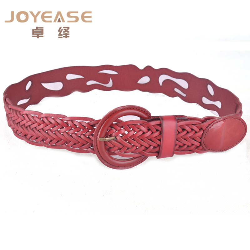 Bag buckle pin buckle genuine leather cutout women's knitted belt strap first layer of cowhide preparation of the belt
