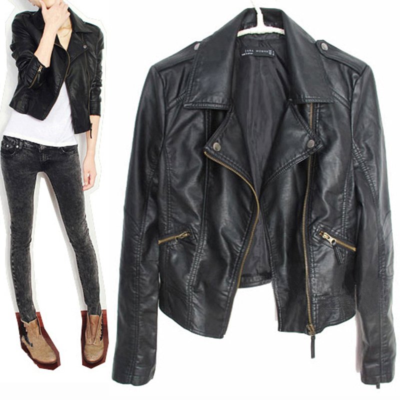 Bag mail 2012 autumn women outerwear water wash PU leather jacket motorcycle short design women's slim small leather clothing
