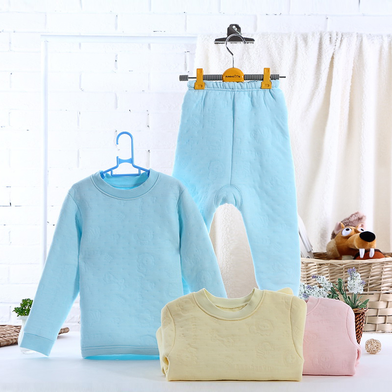 Bags fish 2012 winter infant bamboo fibre underwear set children's clothing thermal underwear set b8219