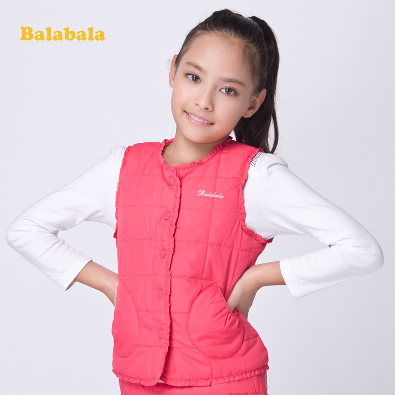 BALABALA 2012 winter children's clothing cotton liner casual o-neck single breasted female child cotton liner