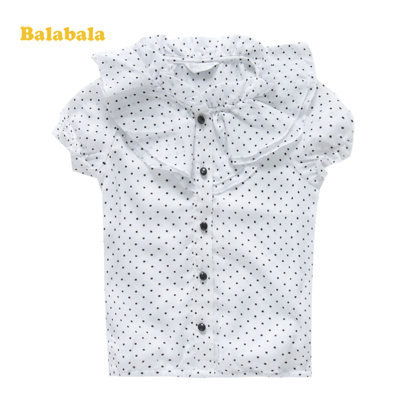 Balabala BALABALA children's clothing shirt casual dot female children short-sleeve shirt child