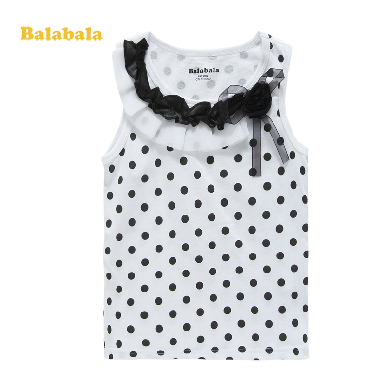 Balabala BALABALA children's clothing vest gentlewomen polka dot 100% cotton female children vest
