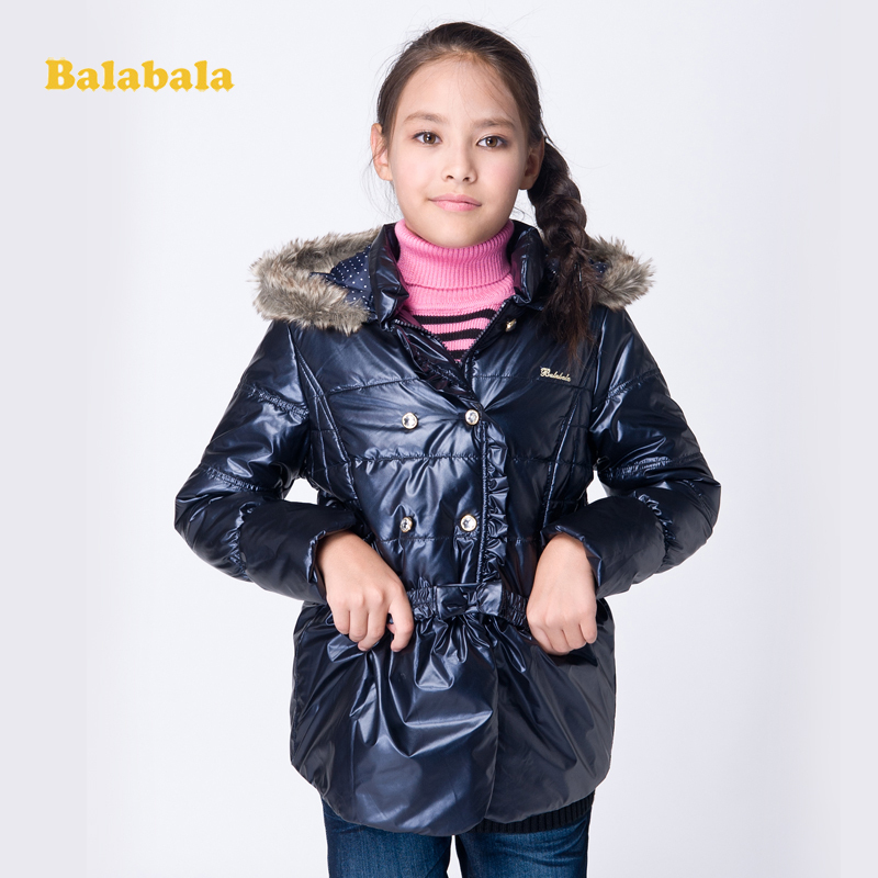 Balabala BALABALA children's clothing wadded jacket casual cardigan with a hood children outerwear